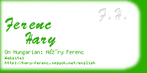 ferenc hary business card